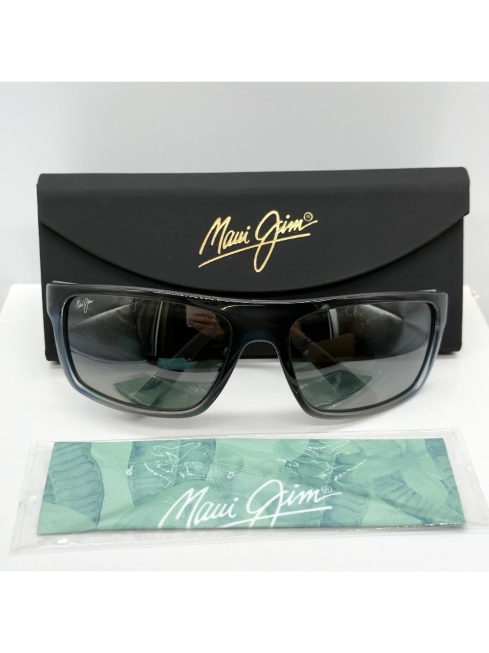 Maui Jim Byron Bay MJ746-03F Sunglasses Black Blue Marlin 62 19 125